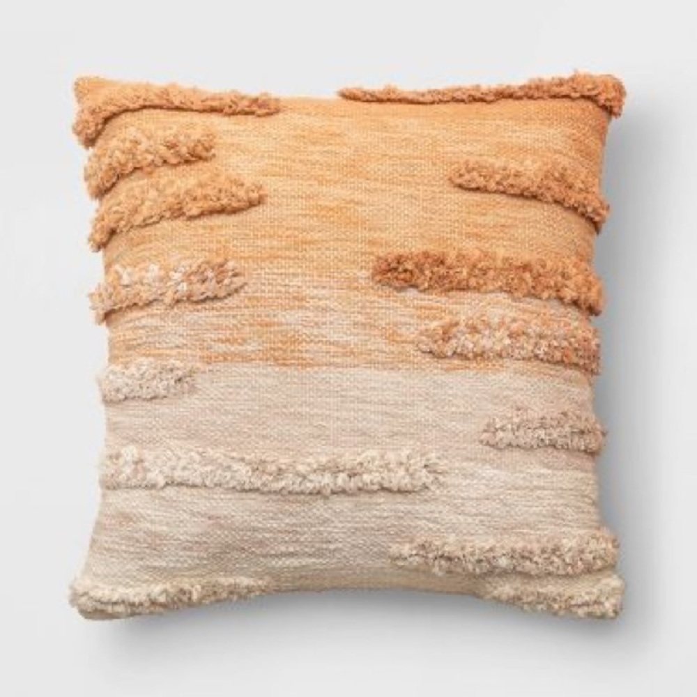 Tufted Ombre Striped Square Throw Pillow - Threshold